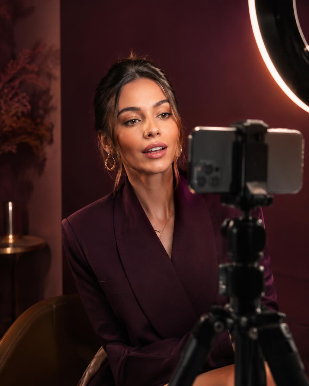 A WMV creator filming content for her weekly submission